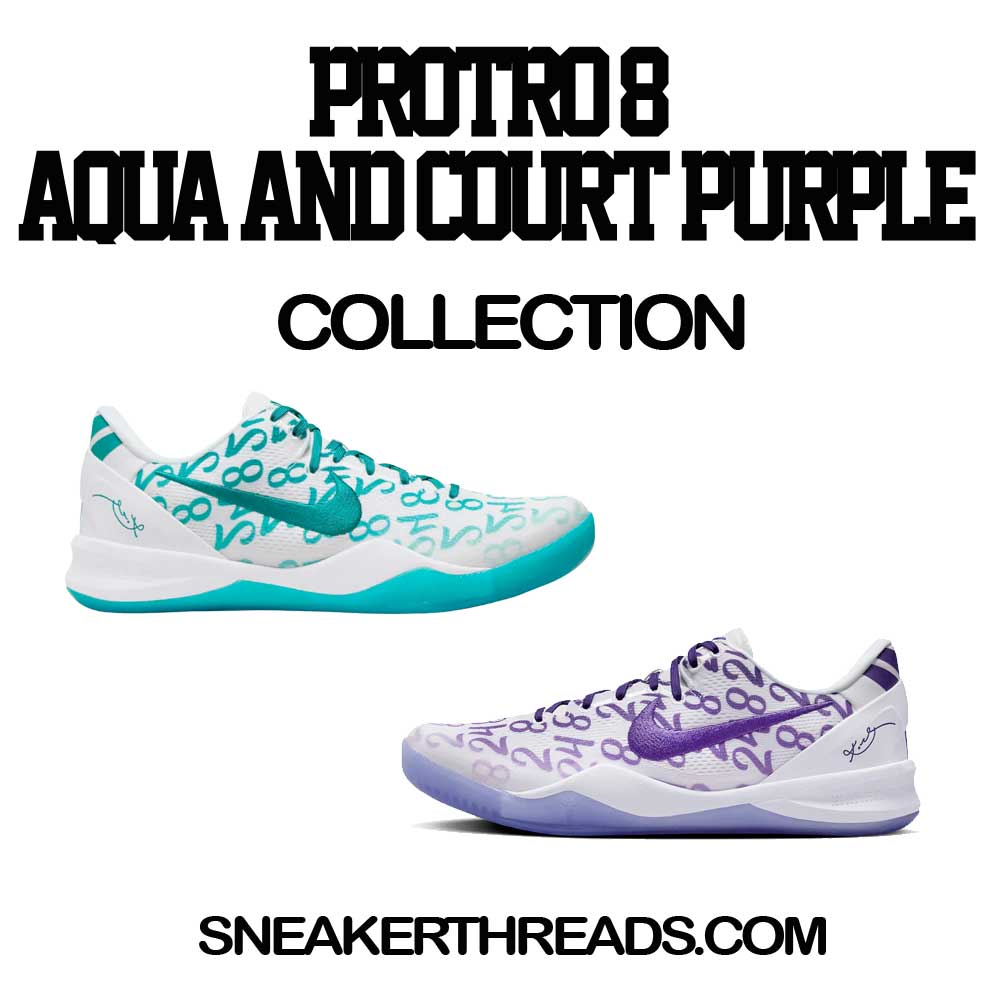 Protro 8 Aqua Court Purple Sneaker Tees & Shirts