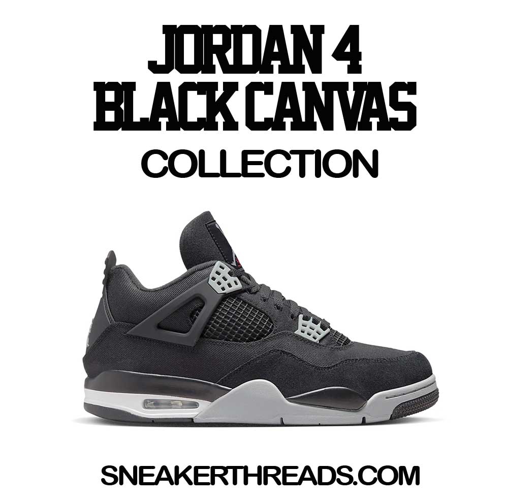 Jordan 4 Black Canvas Sneaker Tees And Matching T-shirts