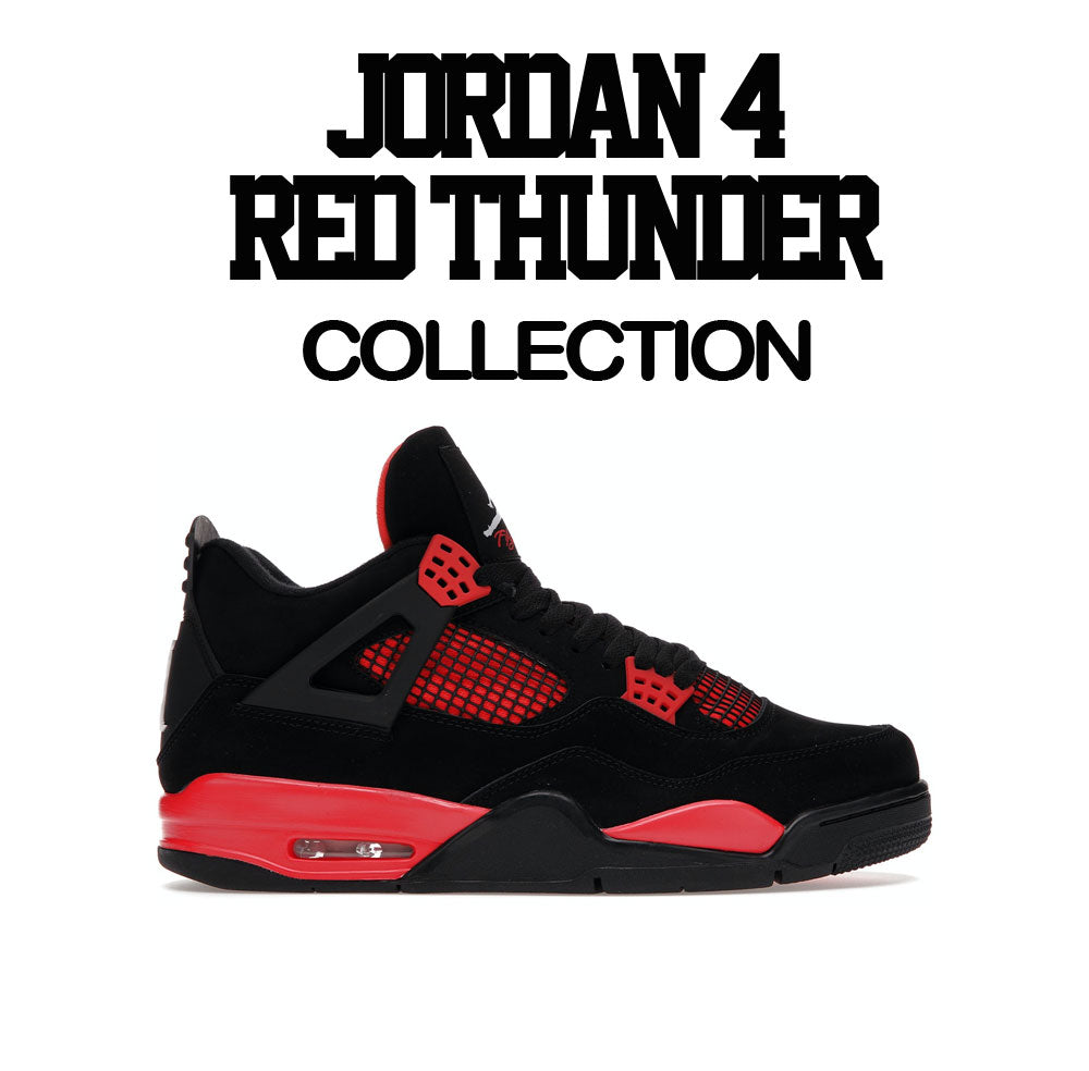 Jordan 4 Red Thunder Sneaker Tees And Matching T-shirts