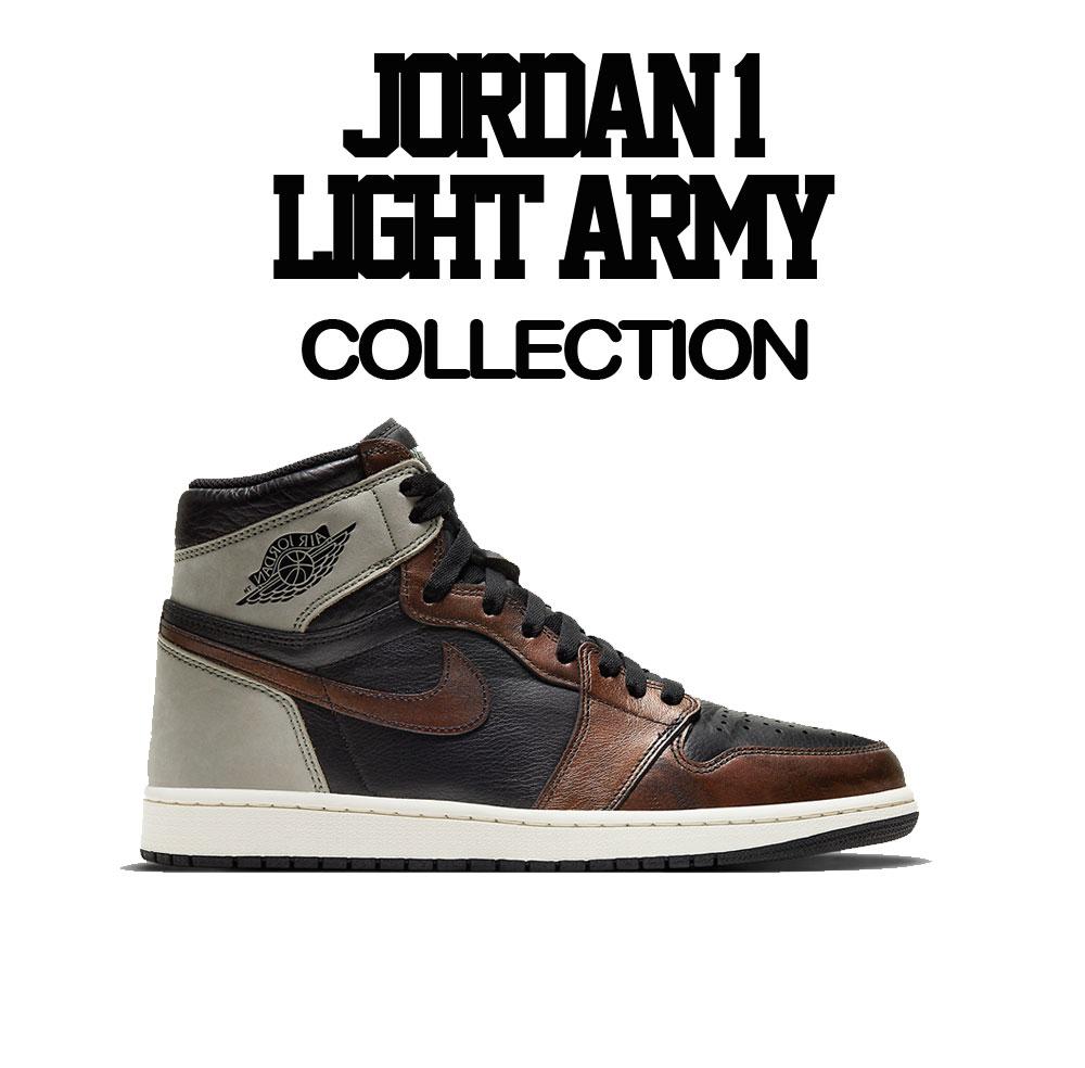 Jordan 1 Light Army Shirts