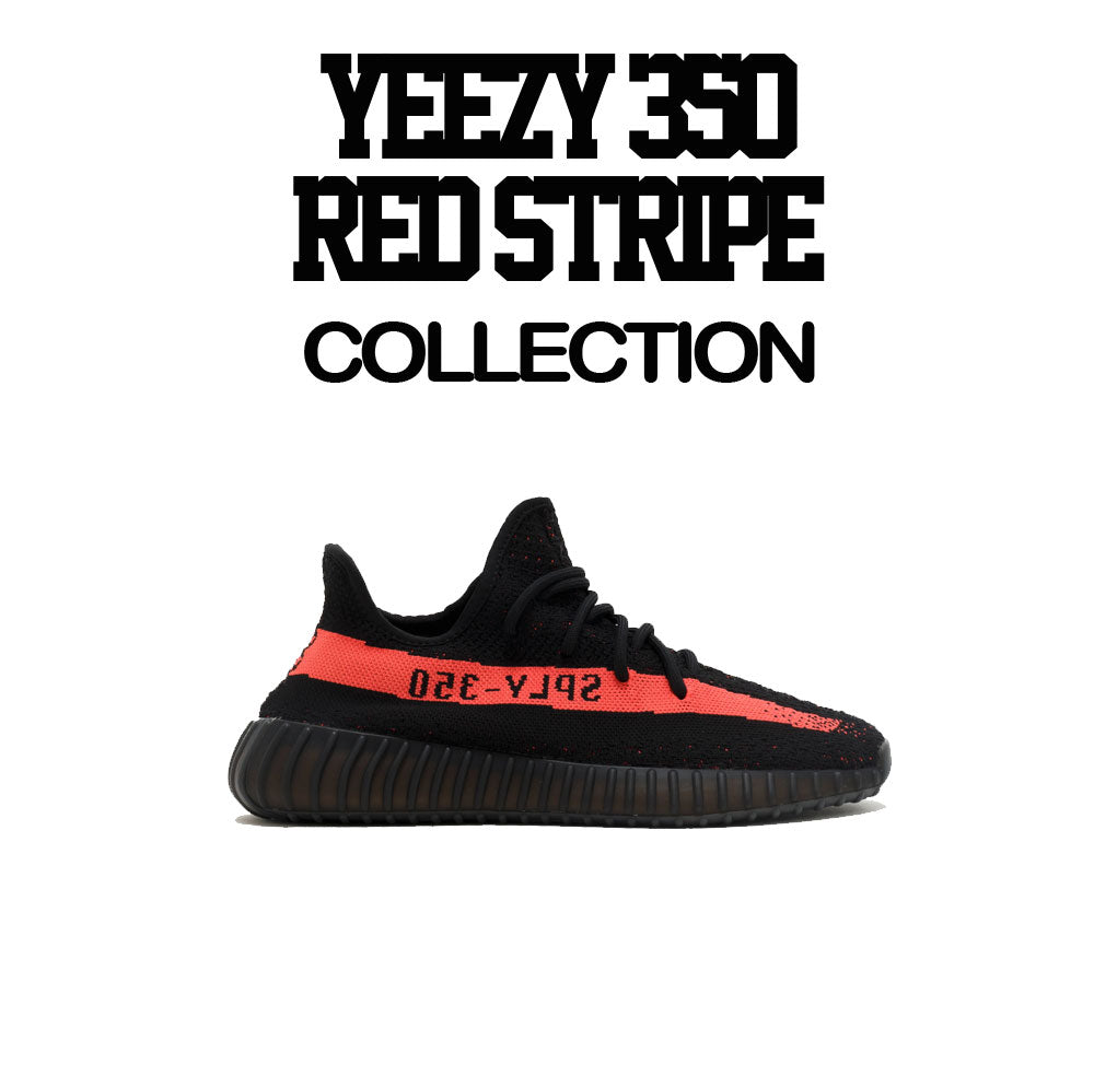 Yeezy 350 Red Stripe Sneaker Tees And T-shirts