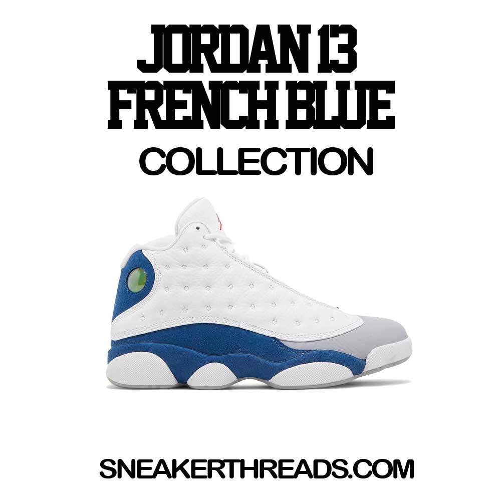 Jordan 13 French Blue Sneaker Shirts & Outfits