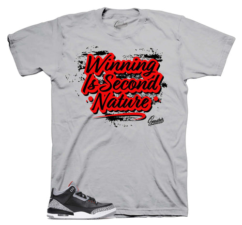 Retro 3 Black Cement Second Nature Shirt
