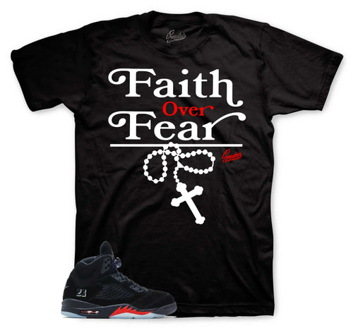 Faith Over Fear Graphic T-Shirt | Jordan 5 Halloween