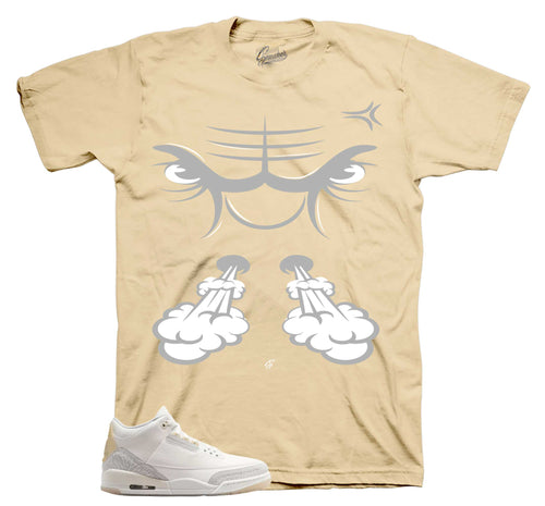 Retro 3 Craft Ivory Raging Face Shirt