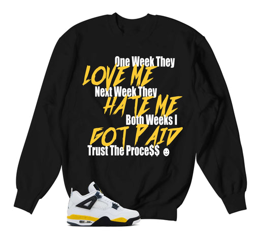 Retro 4 Tour Yellow Trust The Process Sweater