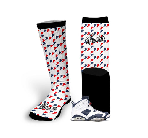 Retro 6 Olympic All Over Socks