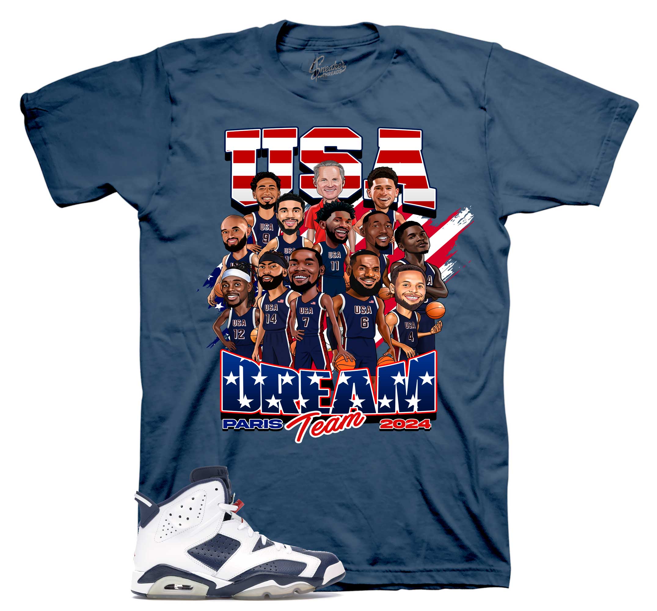 Jordan Retro 6 Olympic Sneaker Tees outfits contenders Shirt