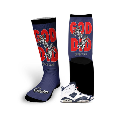 Retro 6 Olympic God Did Socks