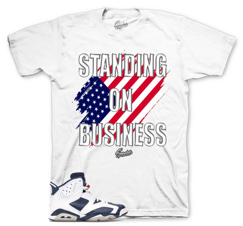 Retro 6 Olympic Standing On Business Shirt