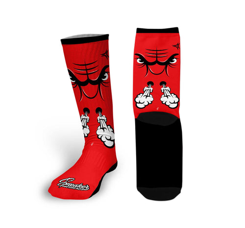Retro 9 OG Raging Face Socks