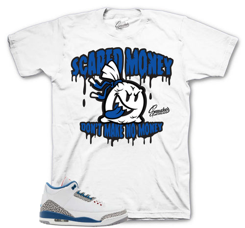 Retro 3 True Blue Scared Money Shirt