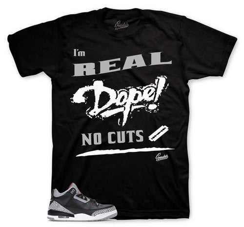 Retro 3 Black Cement No Cuts Shirt