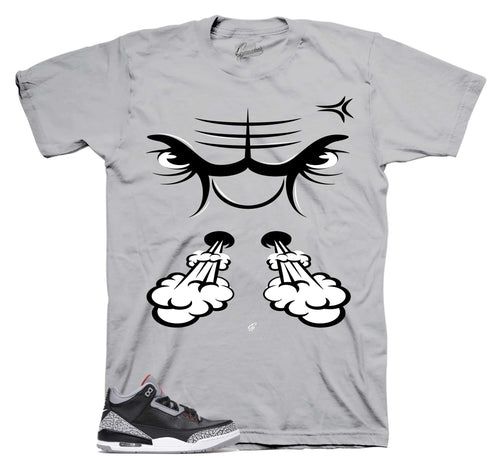 Retro 3 Black Cement Raging Face Shirt
