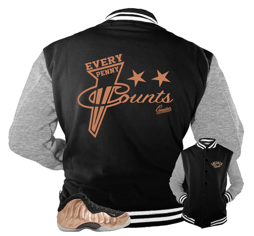Foamposite Copper Every Penny Varsity Jacket