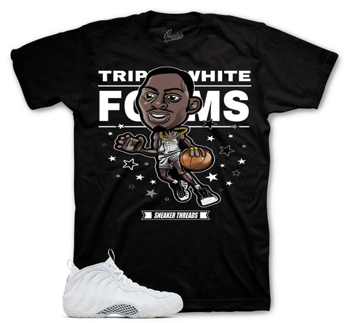 Foamposite Triple White Toon Shirt