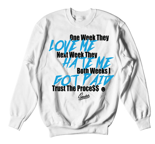 Foamposite Pro University Blue Trust The Process Sweater