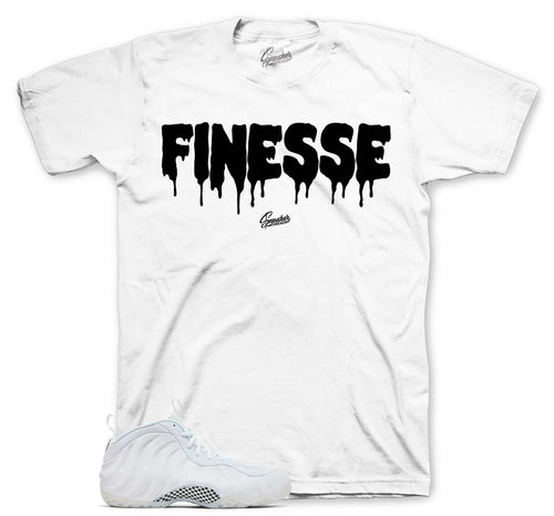 Foamposite Triple White Finesse Shirt