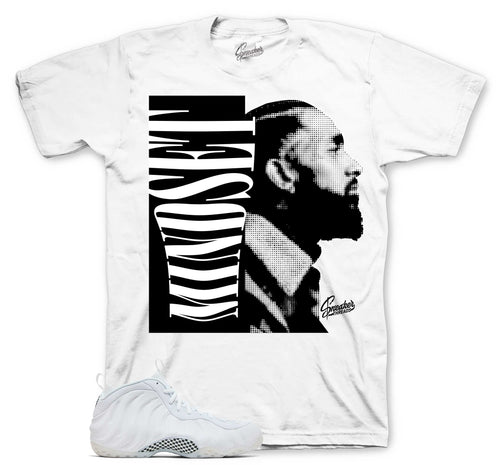 Foamposite Triple White Mindset Shirt