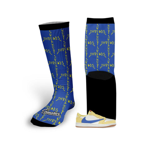 Retro 1 Canary Yellow Scribble Socks