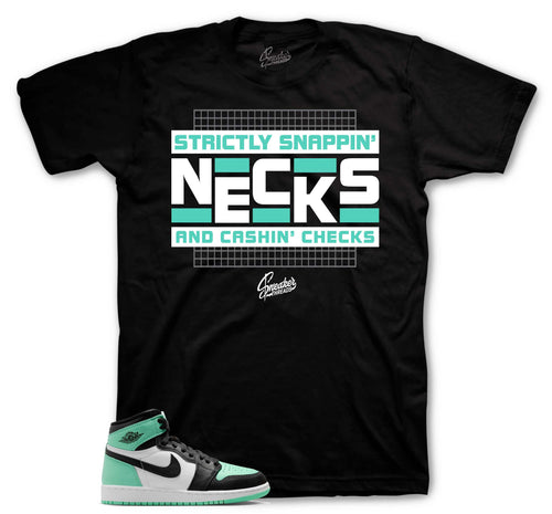 Retro 1 Green Glow Snapin Necks Shirt