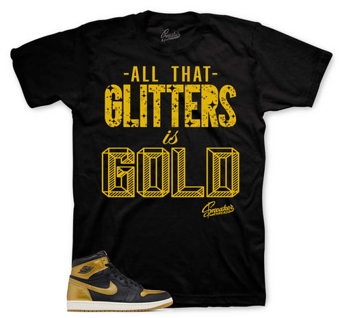 Retro 1 Black Gold Glitters Shirt