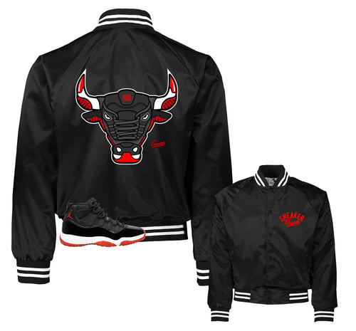 Retro 11 Bred War Bully Satin Jacket