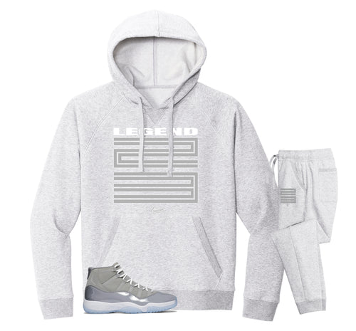 Retro 11 Cool Grey Crest Hoodie Jogger Set