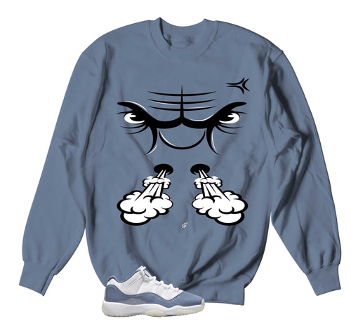 Retro 11 Low Diffused Blue Raging Face Sweater