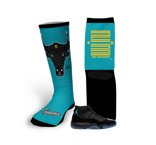 Retro 11 Gamma Blue War Bully Socks