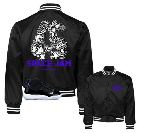 Retro 11 Space Jam Hands Satin Jacket