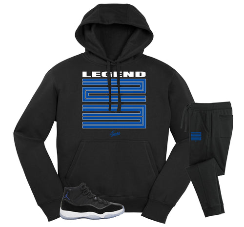 Legend Hoodie Jogger Set  | Jordan 11 Varsity Royal Space Jams