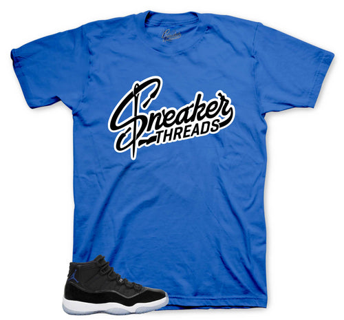 Sneaker Threads Graphic T-Shirt | Jordan 11 Varsity Royal Space Jams