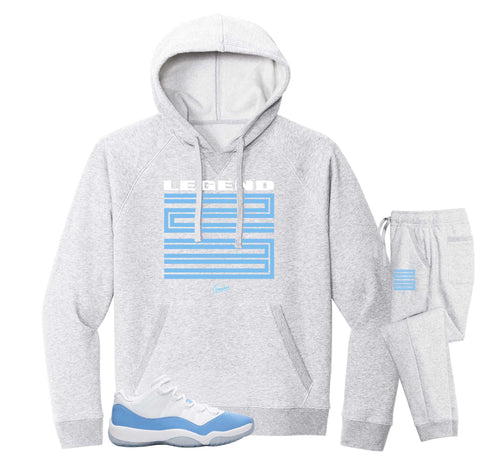 Retro 11 University Blue Legend Hoodie Jogger Set