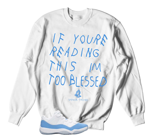 Retro 11 University Blue Too Blessed Sweater