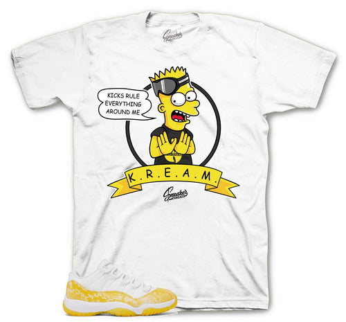 Retro 11 Yellow Snakeskin Kicks Rule Shirt