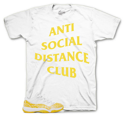 Retro 11 Yellow Snakeskin Social Distance Shirt