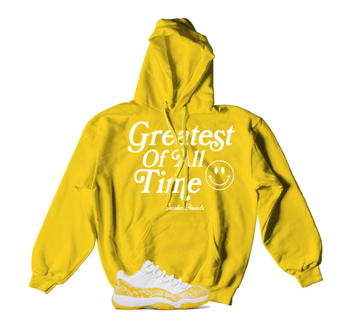 Retro 11 Yellow Snakeskin Goat Hoody