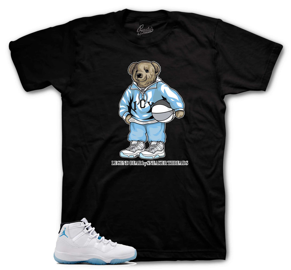 Sneaker tees match Jordan 11 Legend Blue Columbia Outfits | legend 