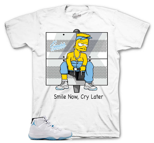 Retro 11 Legend Blue Smile Now Cry Later Shirt