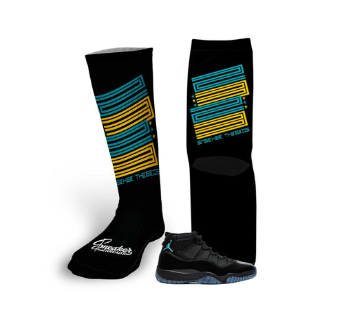Retro 11 Gamma Blue Crest Socks