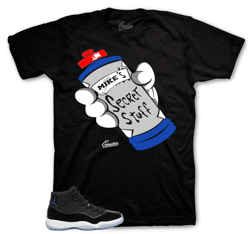 Secret Stuff Graphic T-Shirt | Jordan 11 Varsity Royal Space Jams