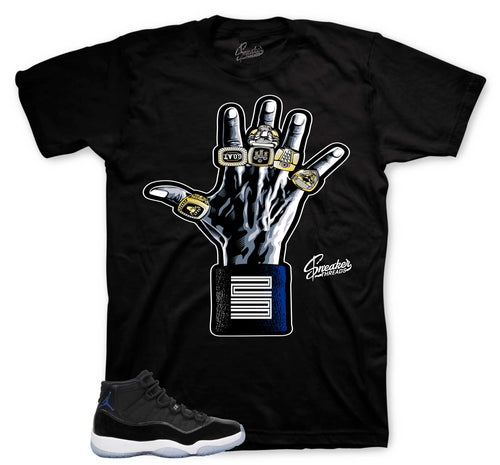 Rings Graphic T-Shirt | Jordan 11 Varsity Royal Space Jams
