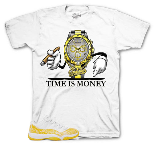 Retro 11 Yellow Snakeskin Time is Money Shirt