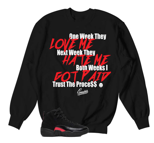 Retro 12 Bloodline Trust The Process Sweater