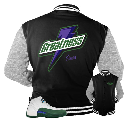 Retro 12 Bucks Greatness Varsity Jacket