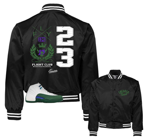 Retro 12 Bucks Flight Crest Satin Jacket