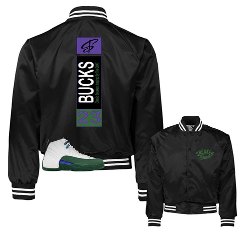 Retro 12 Bucks Heel Tab Satin Jacket