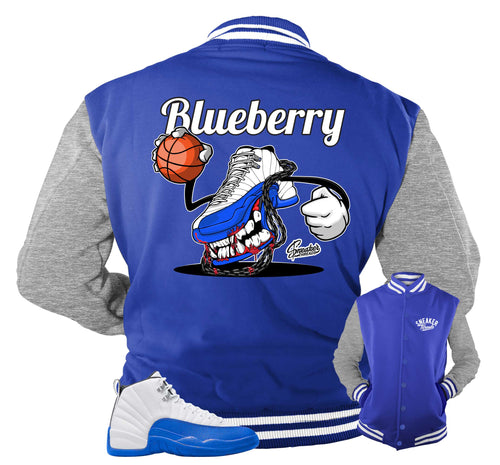 Retro 12 Blueberry Fly Kicks Varsity Jacket