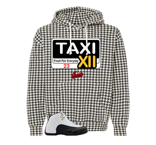 Retro 12 Taxi Service Checkered Hoodie